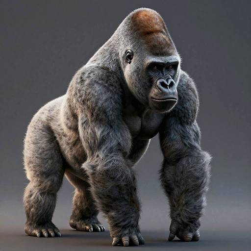 Silverback Gorilla in Soft Ash Gray
