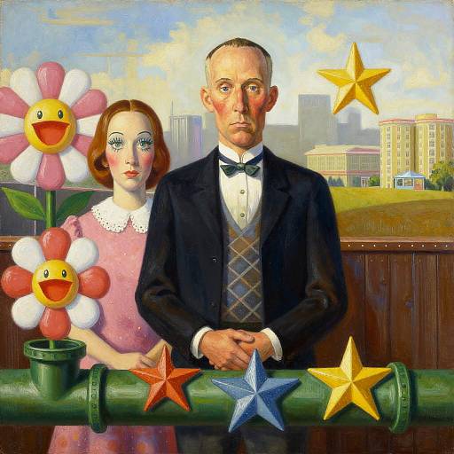 Retro Surrealist American Diner Fusion