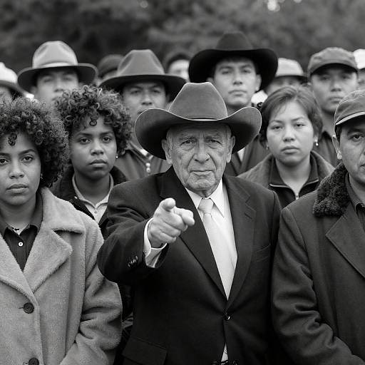 Diverse Crowd in Vintage Photography