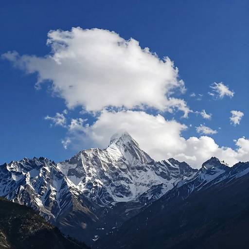 Majestic Snow-Capped Peaks and Clouds