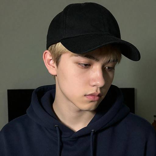 Close-Up Portrait of Young Man in Hoodie