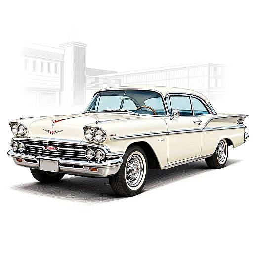 1958 Plymouth Fury Vintage Car Sketch