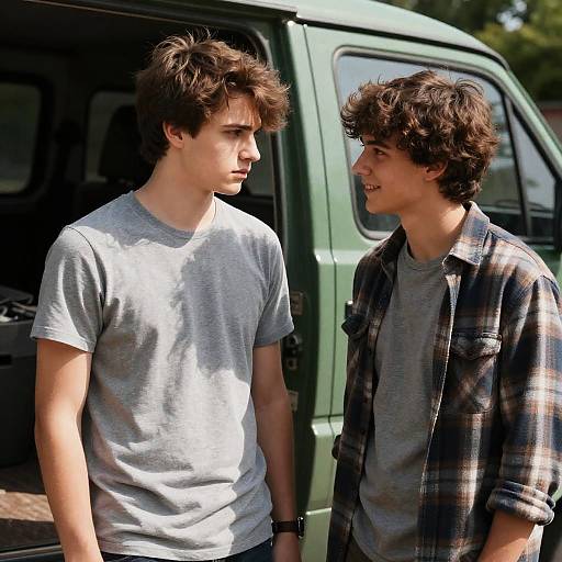 Outdoor Portrait of Two Young Men