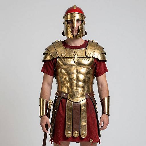 Roman Soldier Costume with Gold Armor