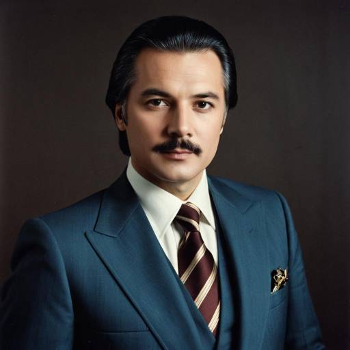 1970s Soviet Gentleman in Blue Suit