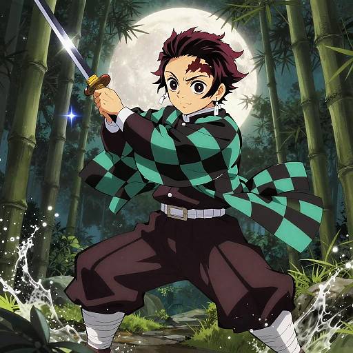 Tanjiro Moonlit Bamboo Battle