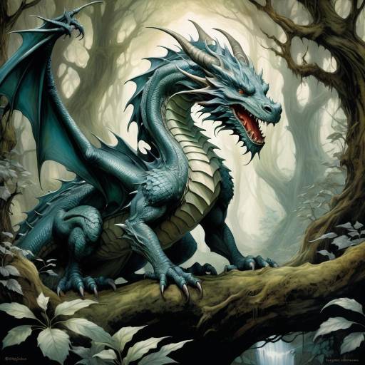 Majestic Dragon in Enchanted Forest