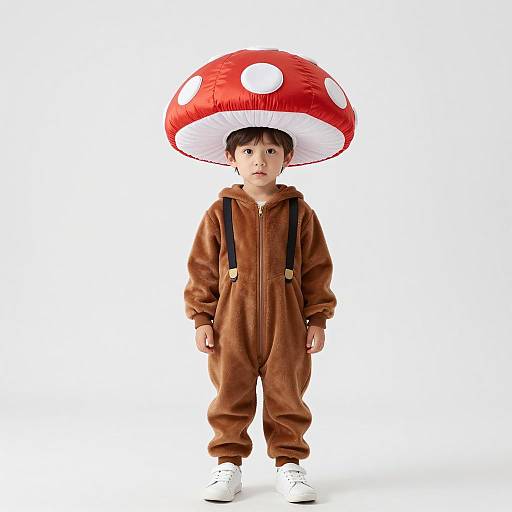 Child Wearing Mushroom Halloween Costume