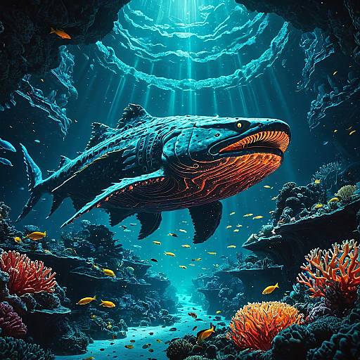 Gigantic Ancient Coral Leviathan in Deep Sea