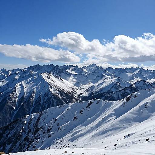 Majestic Snow-Covered Mountain Peaks