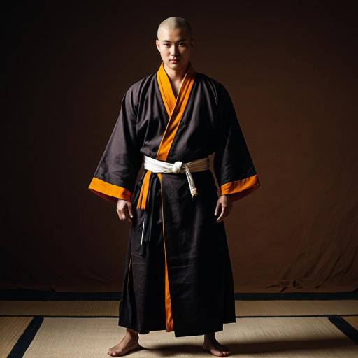 Martial Artist in Orange-Brown Monk Robe