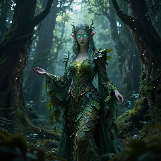 Aasimar Druid in Enchanted Forest