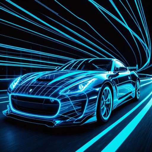 Futuristic Sports Car with Neon Accents