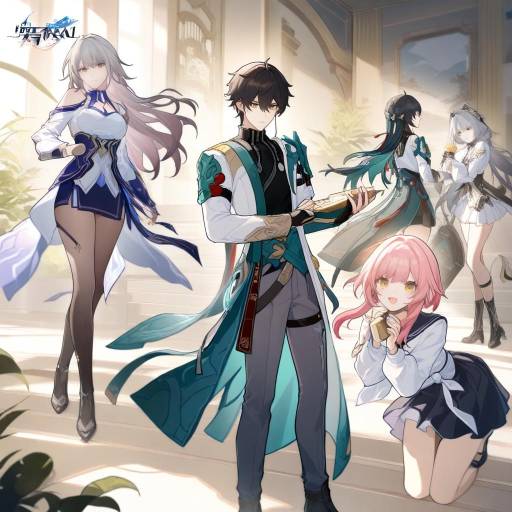 Girls and Boy in Stylish Attire
