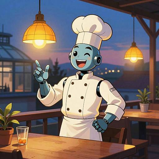 Gleeful Robot Chef at Twilight Bistro