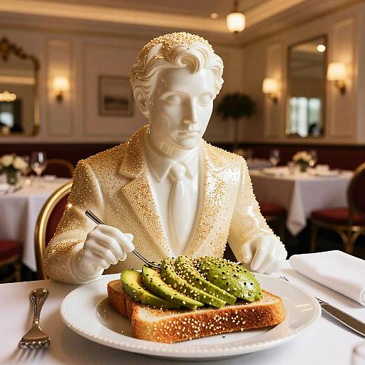 Avocado Toast Human Sculpture Dining