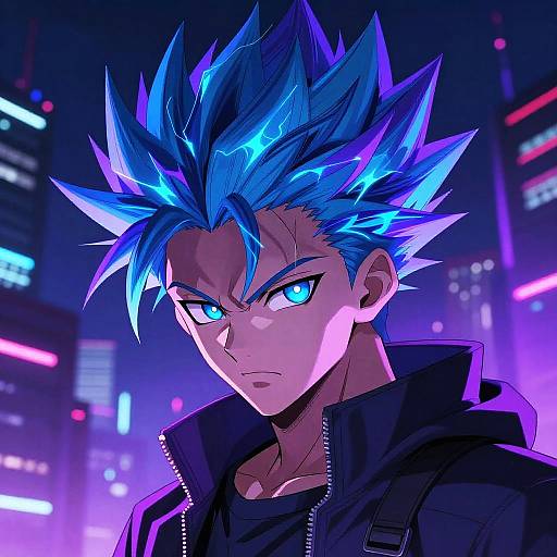 Futuristic Cyberpunk Anime Mohawk