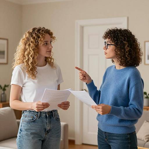 Engaging Conversation in Cozy Living Room