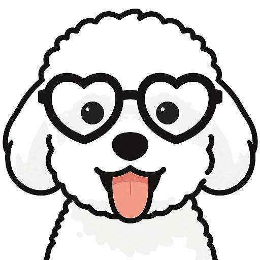 Playful Cartoon Poodle Portrait