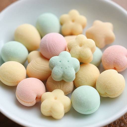 Pastel Hina-Arare Rice Crackers Close-Up