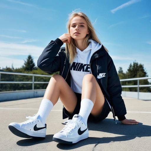 Realistic Portrait of Girl in Sneakers
