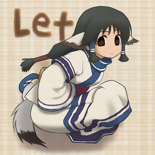 Illustration of Aruruu, utawarerumono in the style of Miyoshi yoshimi