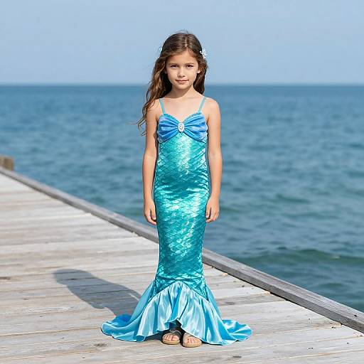 Little Mermaid in Blue Dress