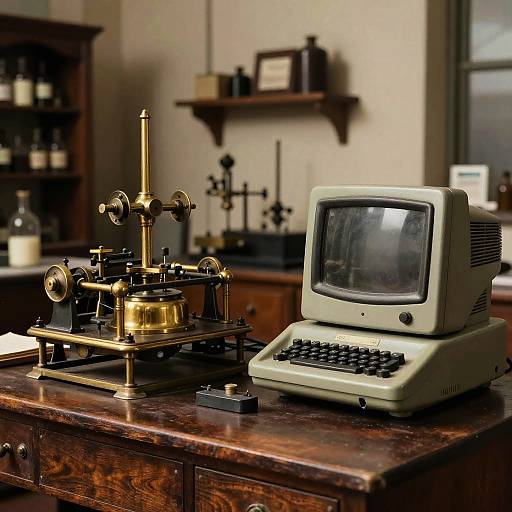 Vintage Retro Laboratory Scene
