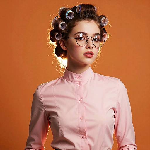 Vintage Glass Woman in Retro Cosplay