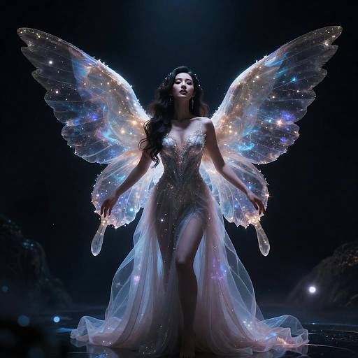 Celestial Opera Singer with Starlight Wings