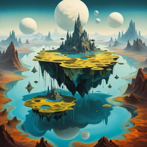 Surreal Floating Islands in Abstract Art Surreal Floating Islands in Abstract Art