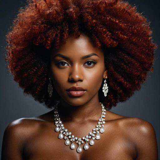 Stunning Afro Gel Hairstyle with Jewelry