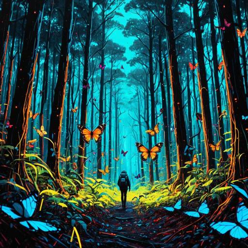 Cybernetic Butterflies in Neon Forest Cybernetic Butterflies in Neon Forest