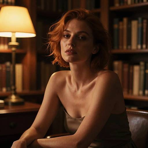 Moody Vintage Library Portrait