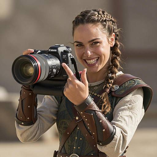 Young Viking Warrior with Camera