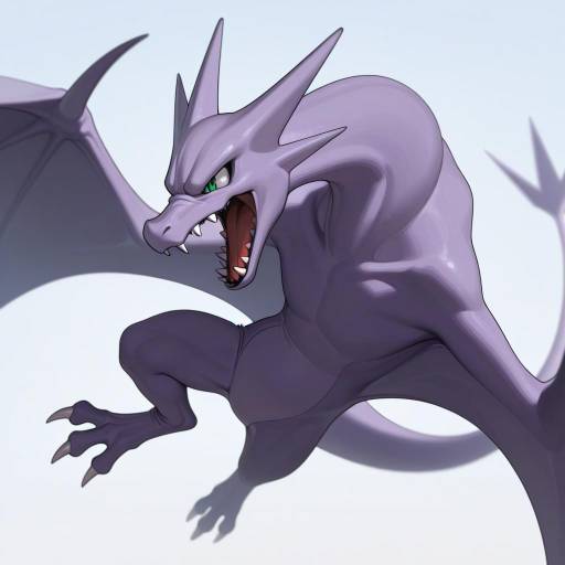 Illustration of Aerodactyl, pokemon in the style of Abbystea