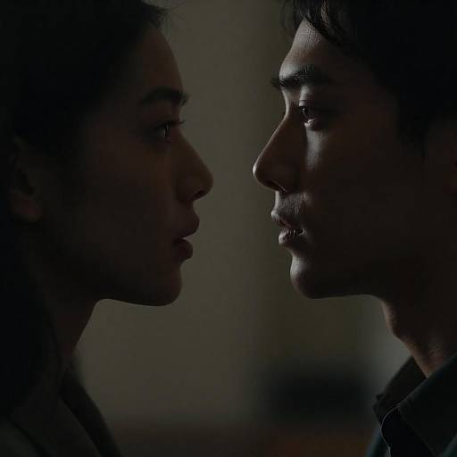 Intense Close-Up Portrait of Two People