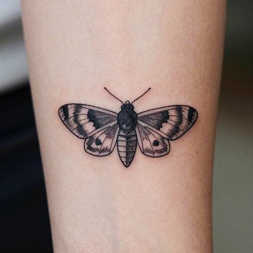 Minimalist Tiny Moth Tattoo Design