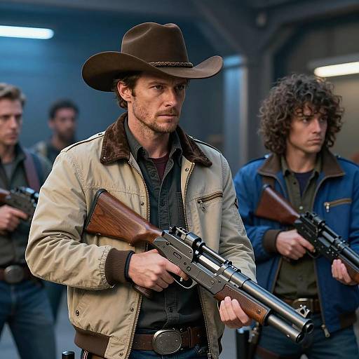 Rugged Cowboy with Futuristic Gun