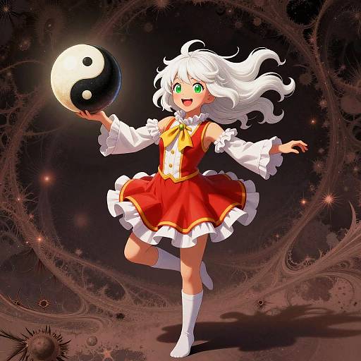 Intricate Fractal Art of a Dancing Girl