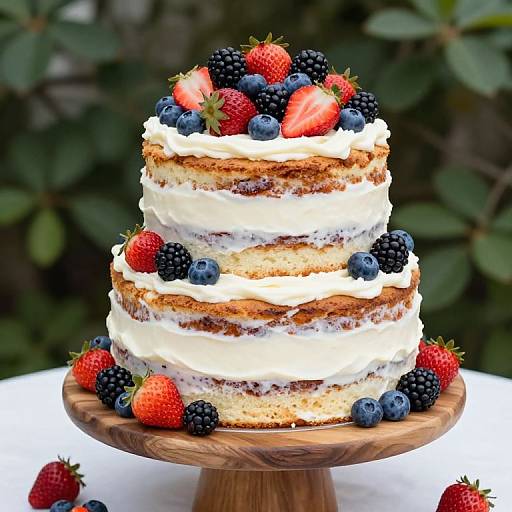 Rustic Mixed Berry Naked Wedding Cake