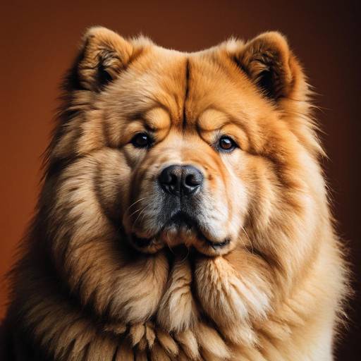 Photorealistic Chow Chow Portrait in Orange