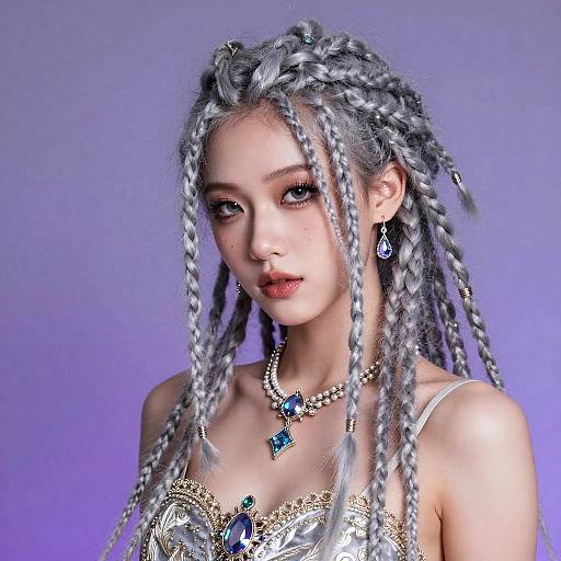 Non-Binary Baroque Vaporwave Portrait