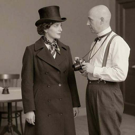 Vintage Sepia Photo of Stylish Couple