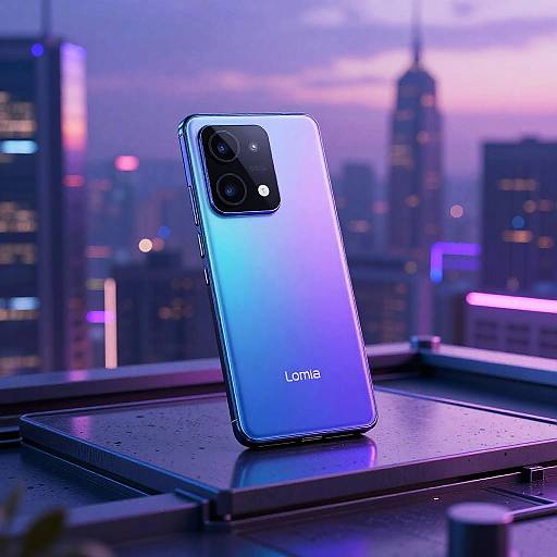 Cyberpunk Lumia Smartphone at Dusk