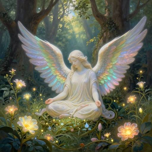 Serene Cherubim in Luminous Garden