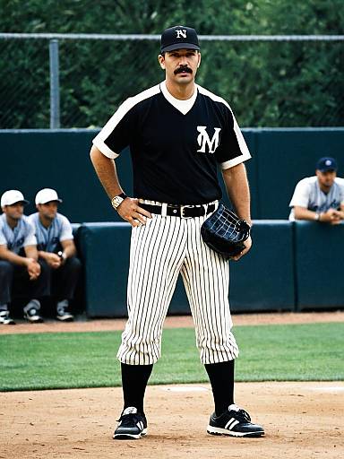 Baseball Player in Black Uniform Standing on Field
