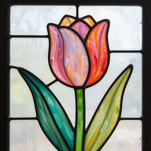 Aztec Tulip Stained Glass Art
