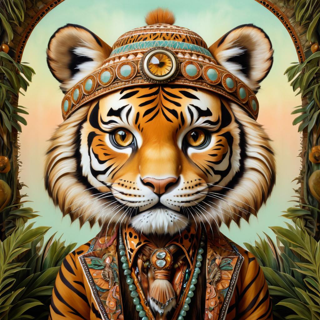 Bohemian Tiger: Hyper-Realistic Pop Surrealism