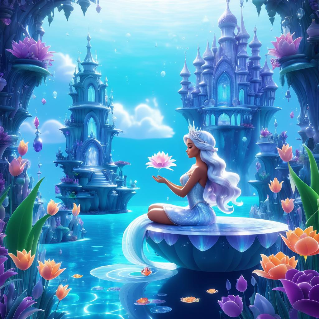 Charming Mermaid in Enchanted Landscape